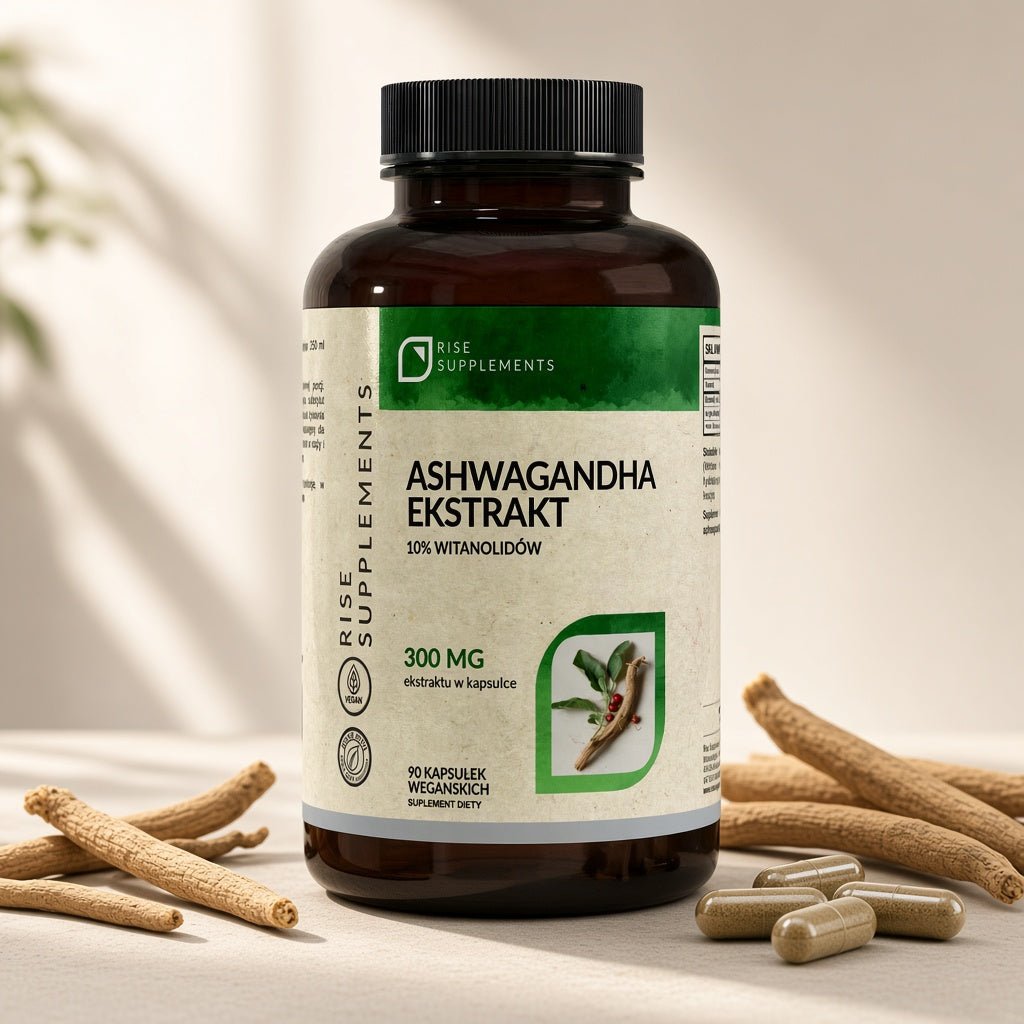 Ashwagandha ekstrakt 300 mg 10% witanolidów 90 kapsułek - Rise Supplements