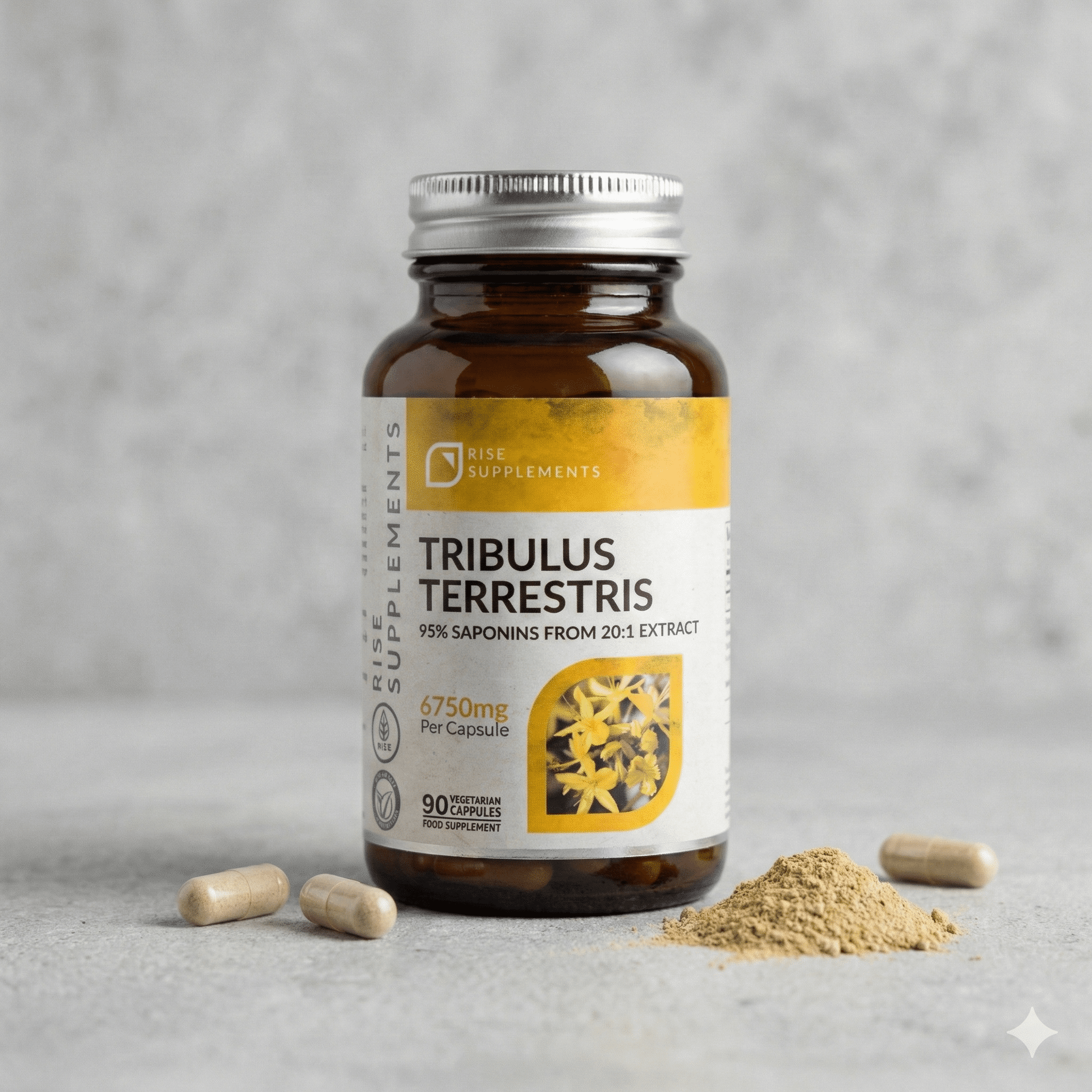 Buzdyganek Naziemny (Tribulus terrestris) 6750mg 90 kapsułek - Rise Supplements