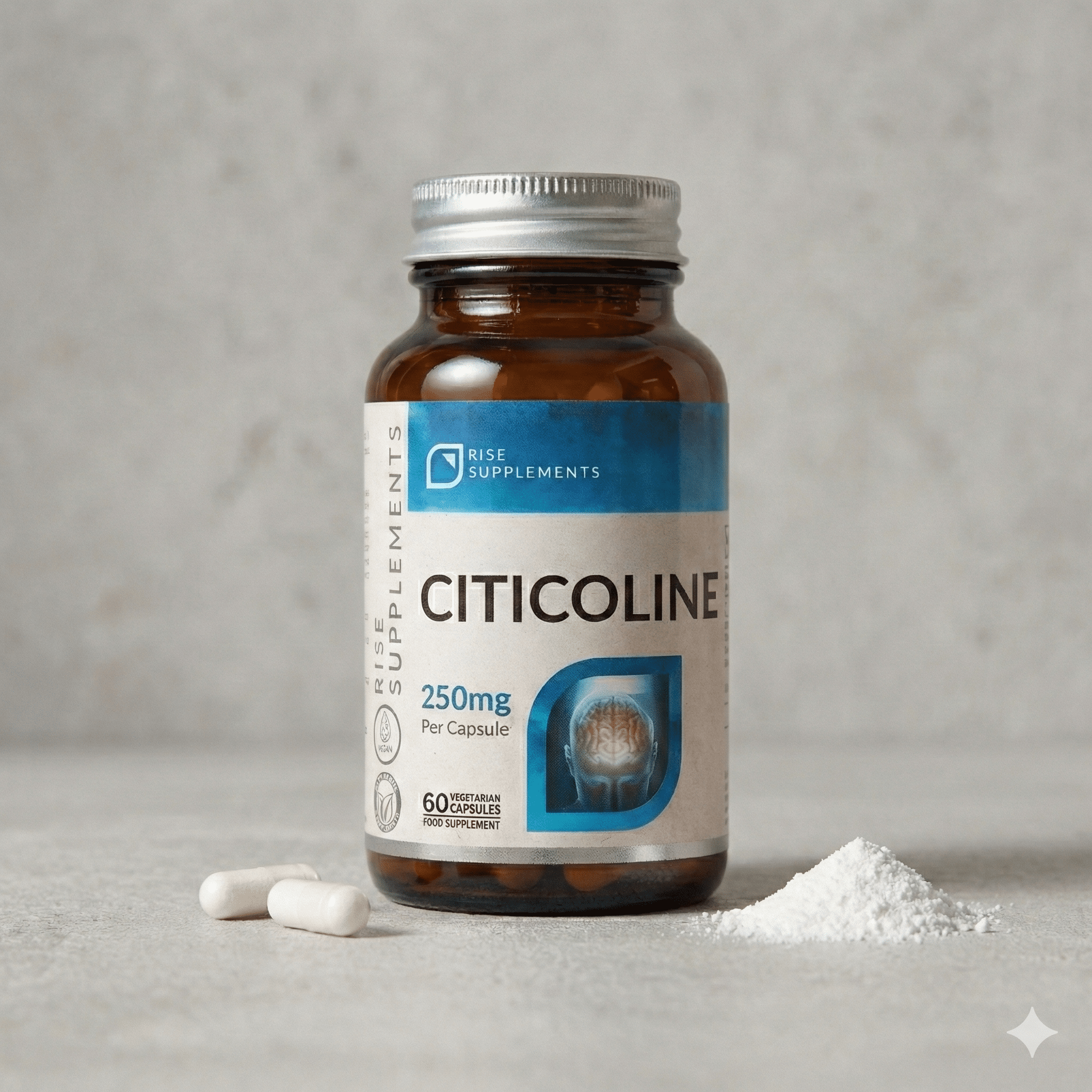 CDP - Cholina (Cytykolina) 60 Kapsułek po 250mg - Rise Supplements