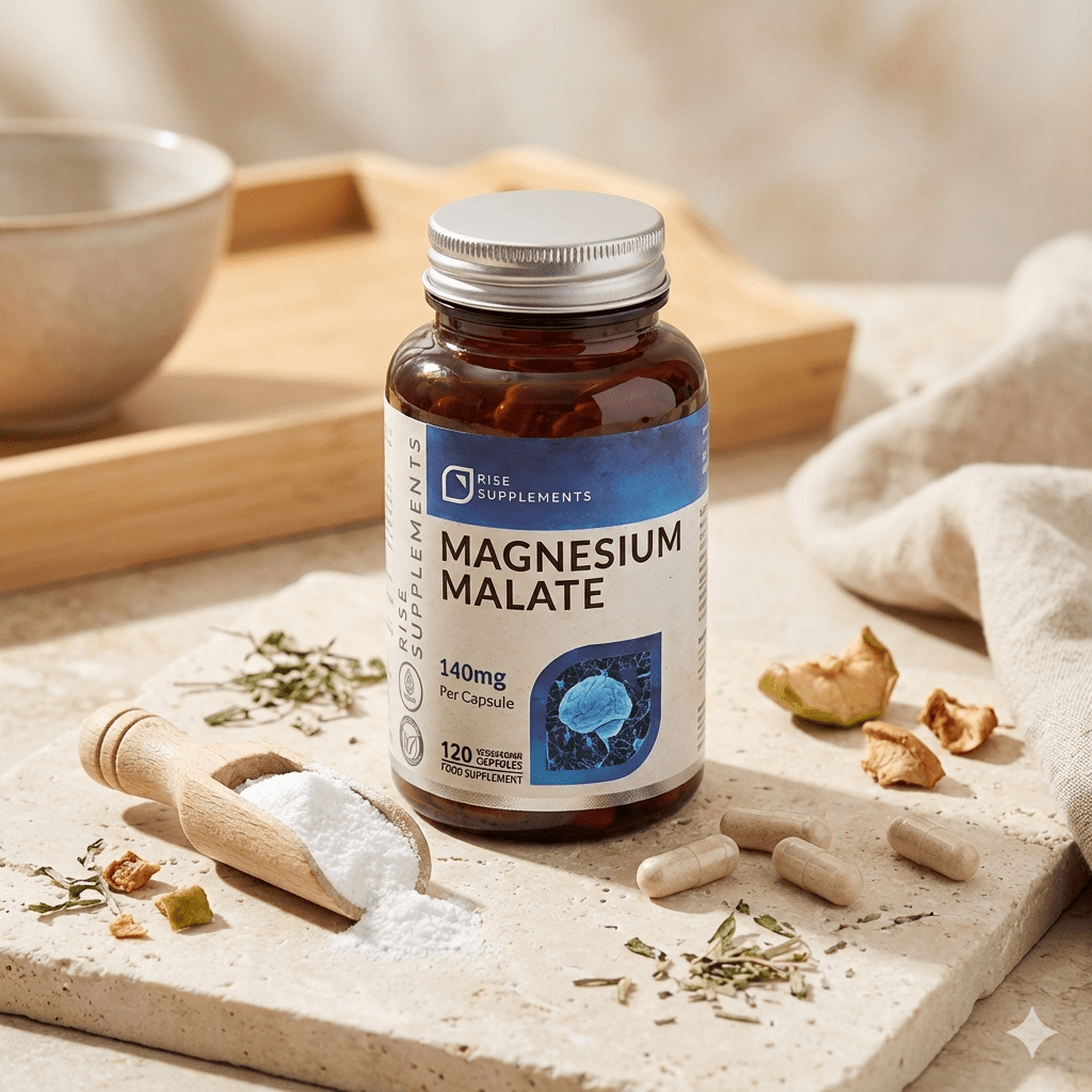 Jabłczan Magnezu (Magnesium Malate) 140 mg 120 kapsułek - Rise Supplements