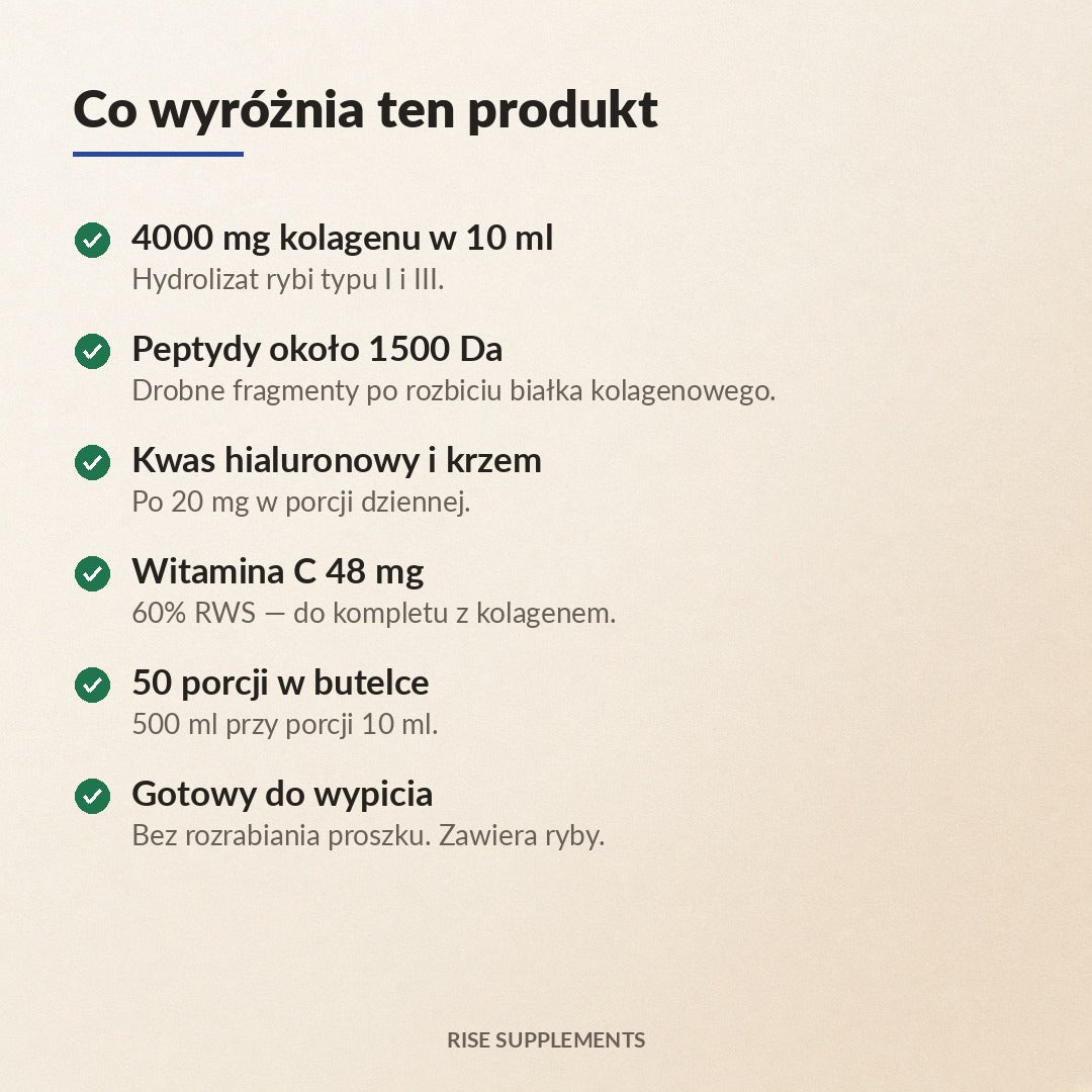 Kolagen Morski Plus 4000 mg płyn 500 ml — co wyróżnia produkt