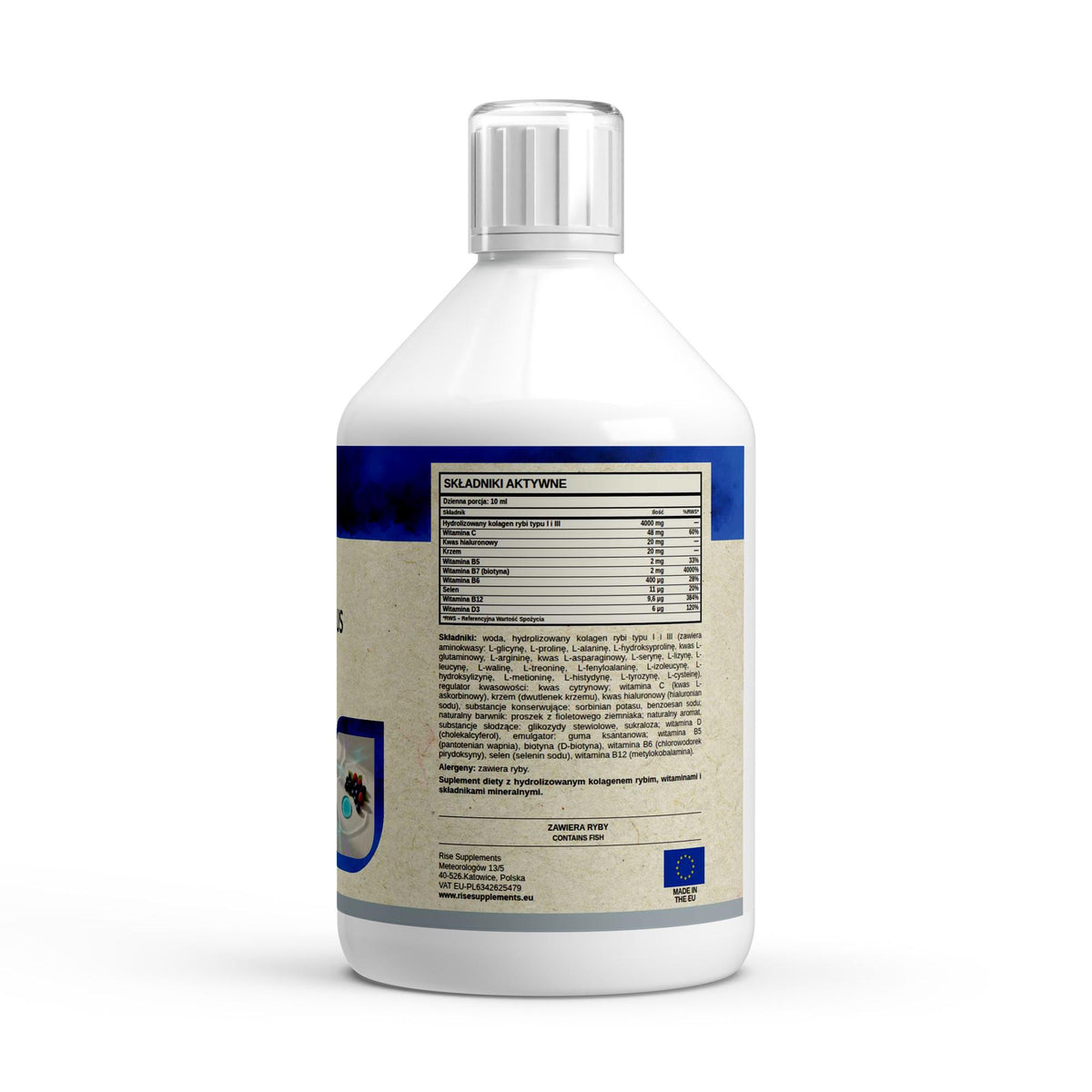 Kolagen Morski Plus 4000 mg płyn 500 ml — bok opakowania
