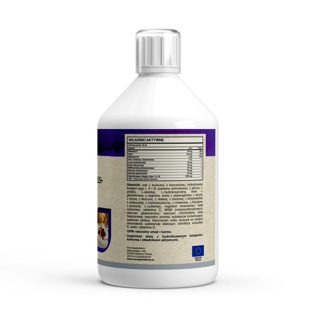 Kolagen Support Plus 7200 mg płyn 500 ml — etykieta ze składem