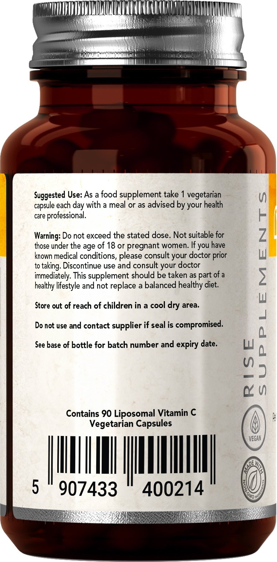 Liposomalna Witamina C 400mg 90 Kapsułek - Rise Supplements