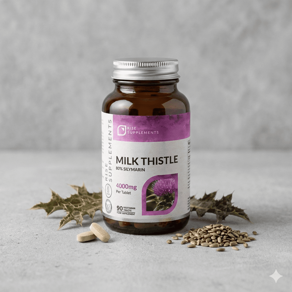 Ostropest plamisty Sylimaryna 80% 4000 mg 90 tabletek - Rise Supplements