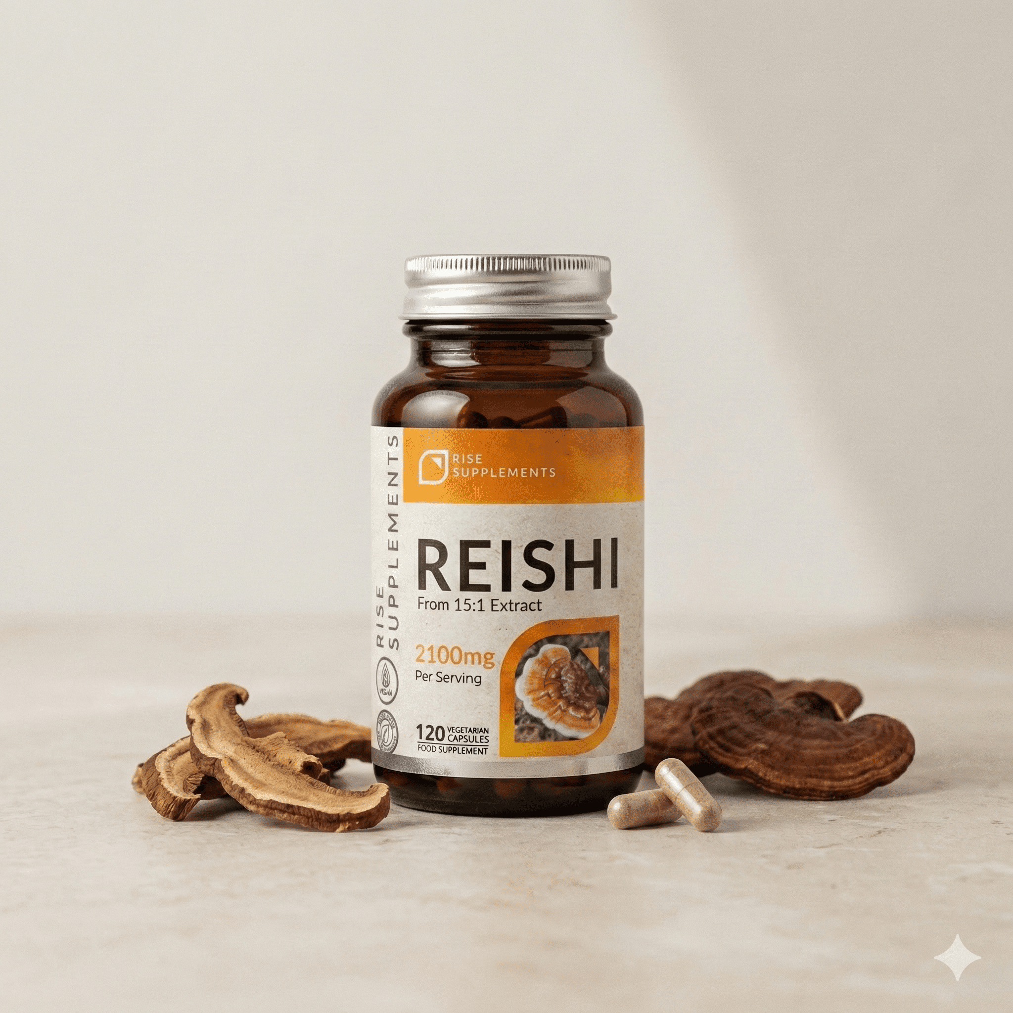 Reishi (Lakownica Żółtawa) 700 mg 120 kapsułek - Rise Supplements