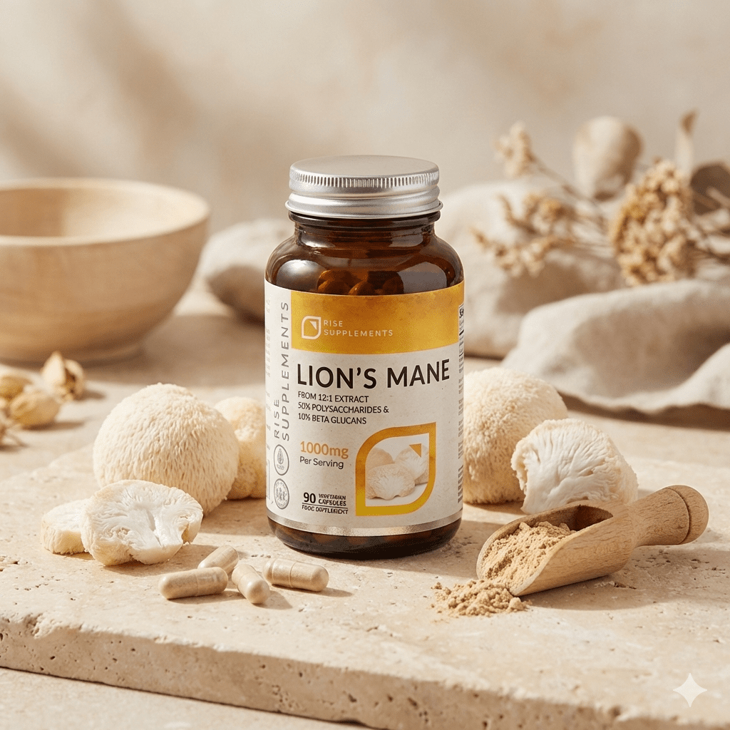 Soplówka Jeżowata (Lion’s Mane) 1000 mg 90 kapsułek - Rise Supplements