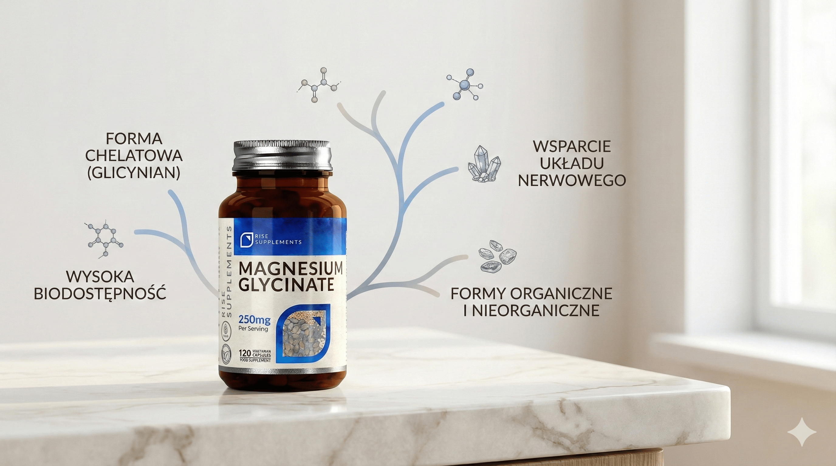Magnez – formy, różnice i biodostępność w suplementacji - Rise Supplements