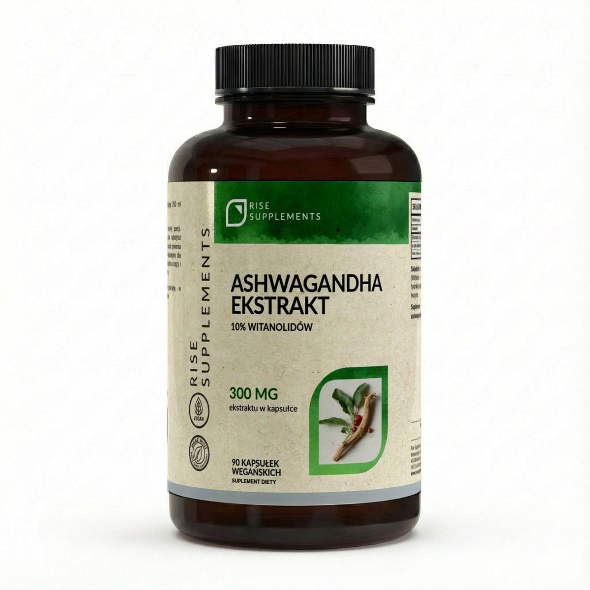 Ashwagandha ekstrakt 300 mg 10% witanolidów 90 kapsułek – przód opakowania