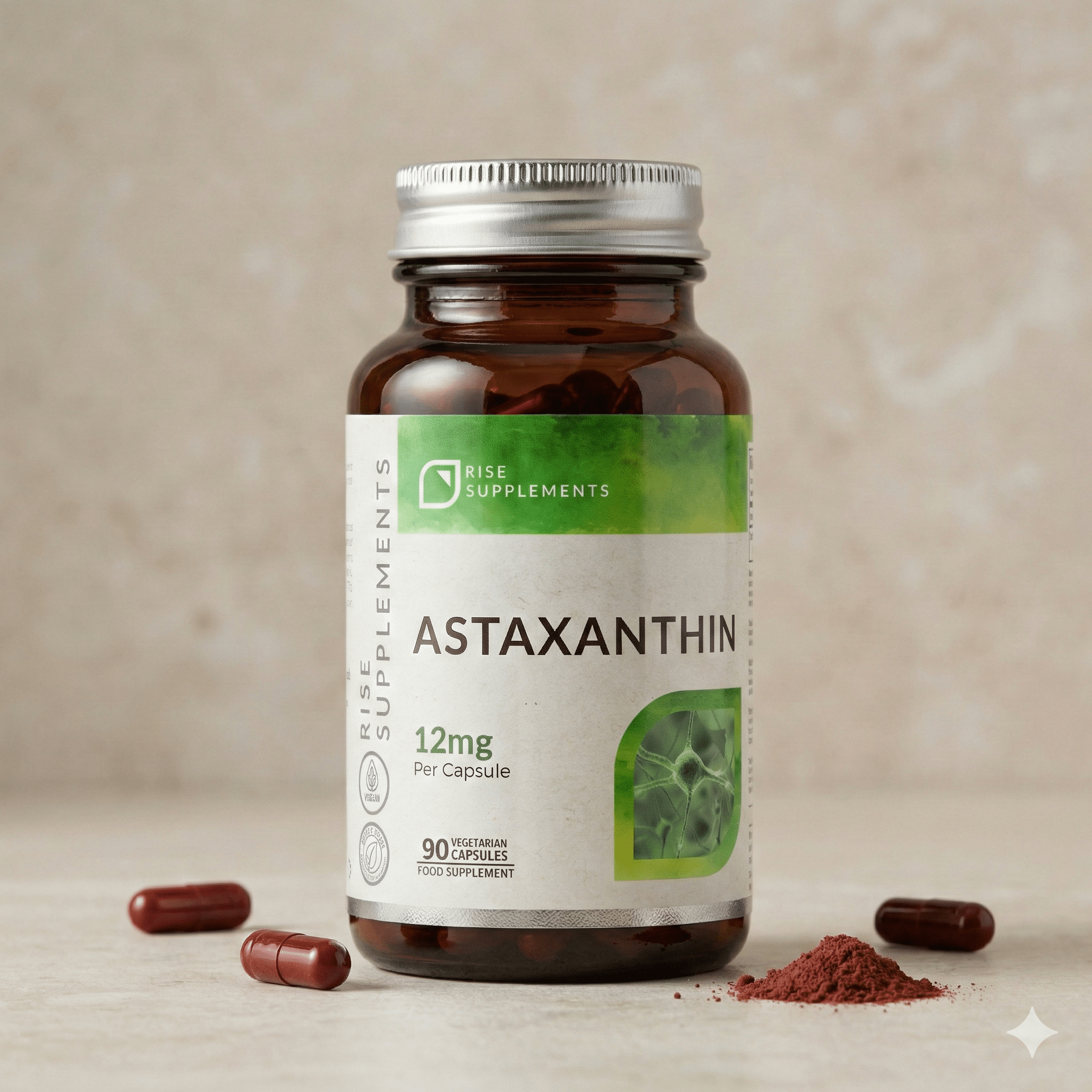 Astaksantyna 12 mg 90 kapsułek - Rise Supplements