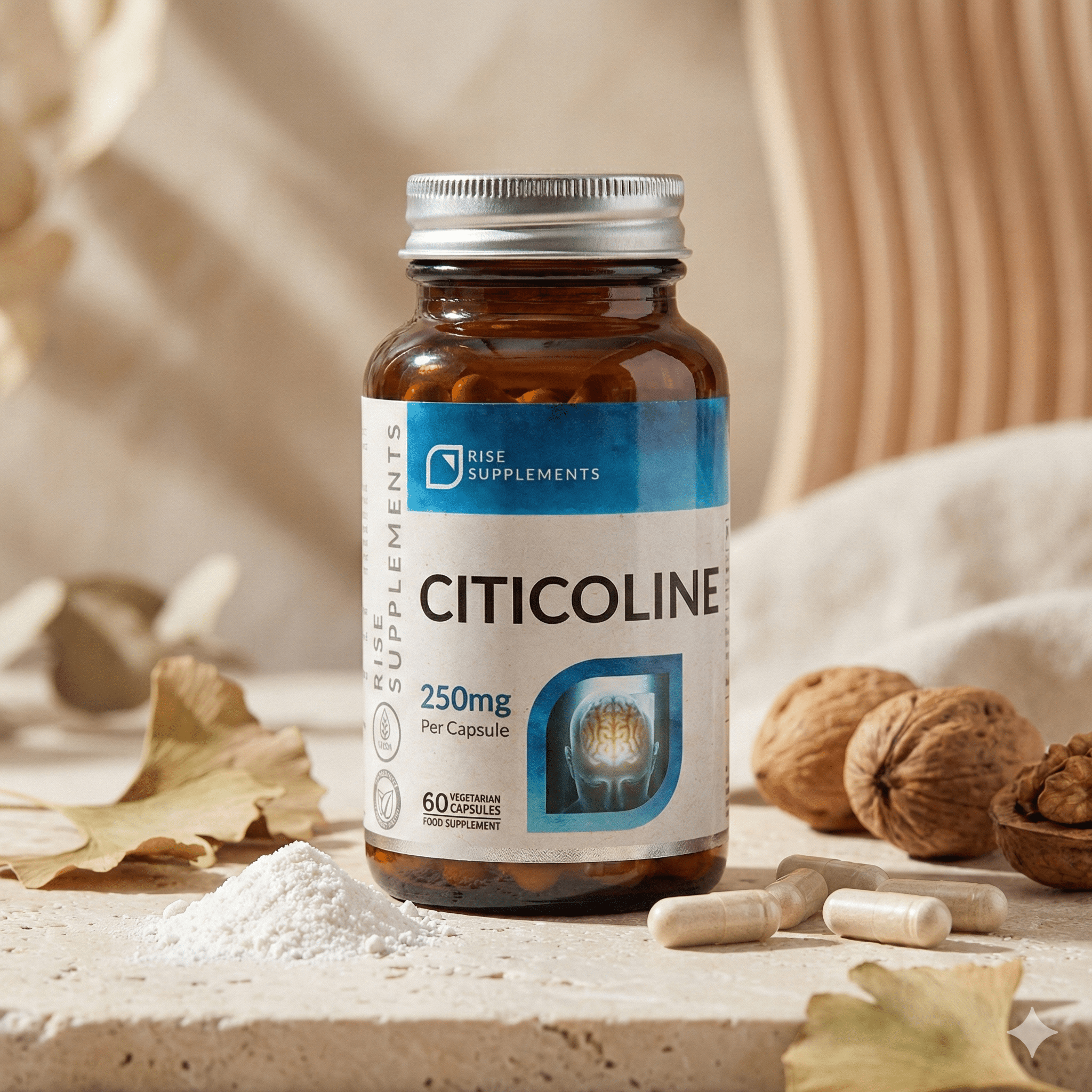 CDP - Cholina (Cytykolina) 60 Kapsułek po 250mg - Rise Supplements