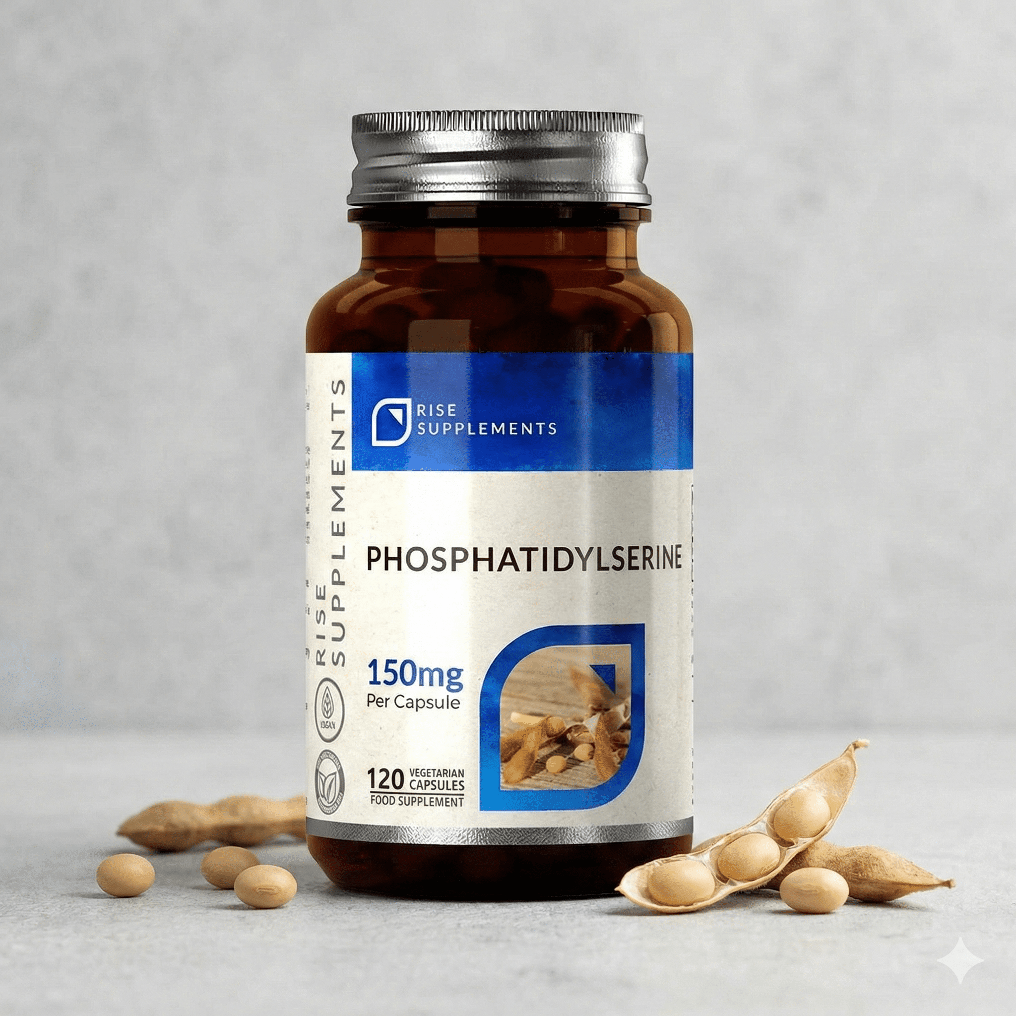 Fosfatydyloseryna (Phosphatidylserine) 150 mg 120 kapsułek - Rise Supplements