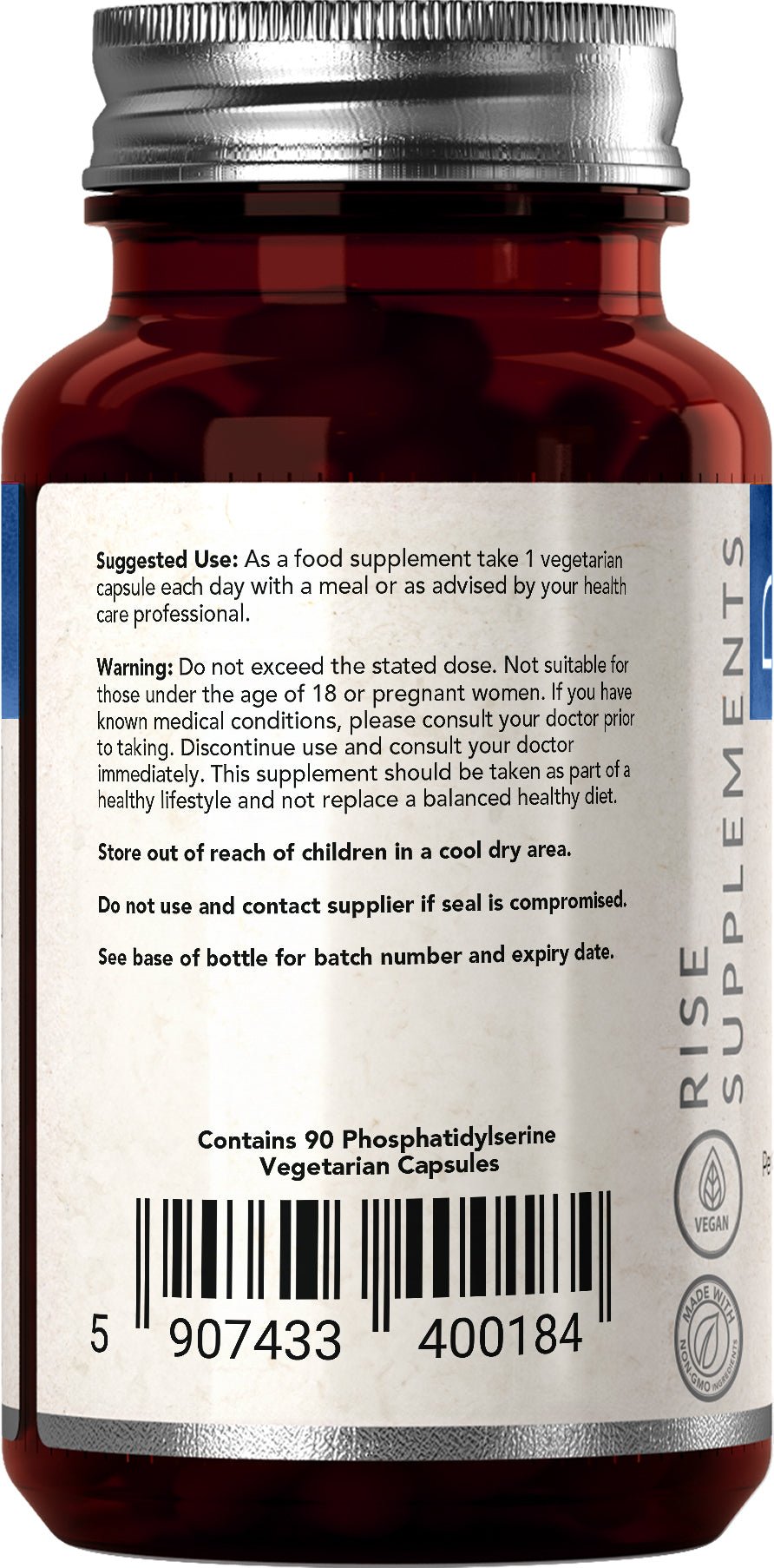 Fosfatydyloseryna (Phosphatidylserine) 500 mg 900 kapsułek - Rise Supplements