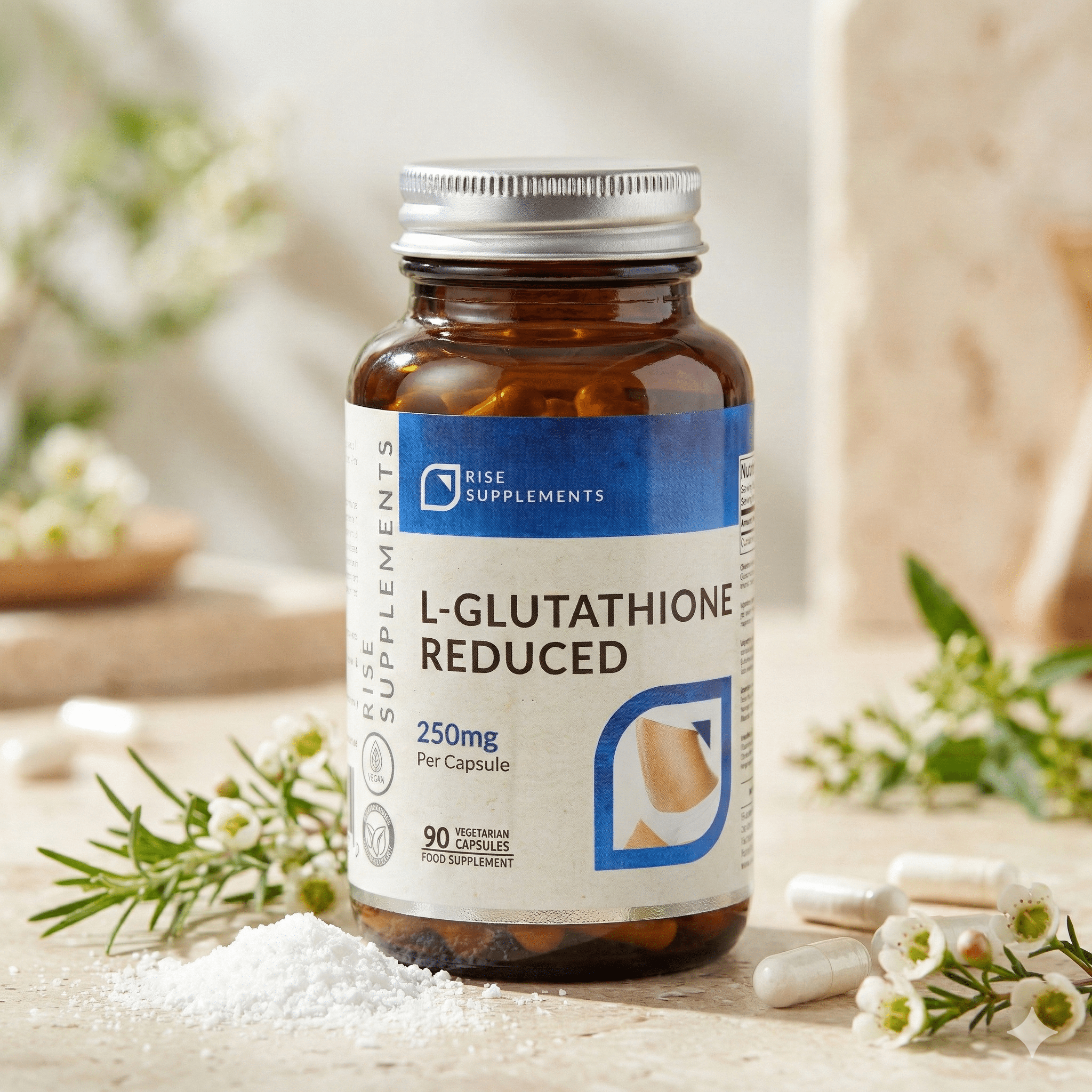 L - Glutation 250 mg 90 kapsułek - Rise Supplements