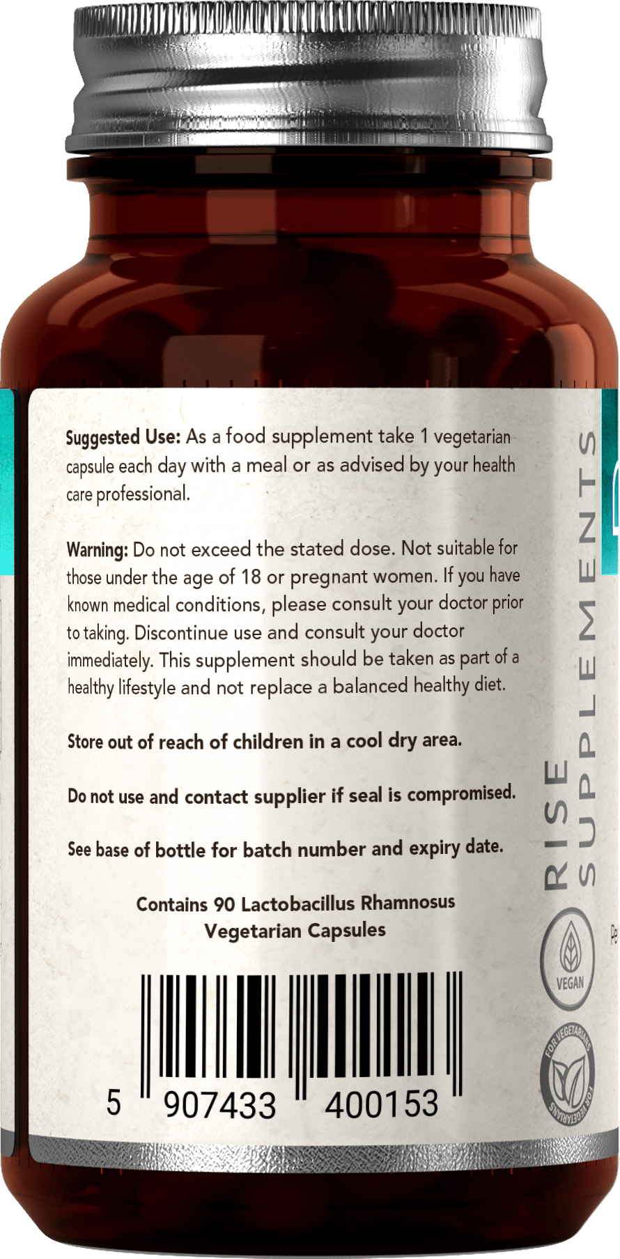 Lactobacillus Rhamnosus 5 mld CFU 90 kapsułek - Rise Supplements