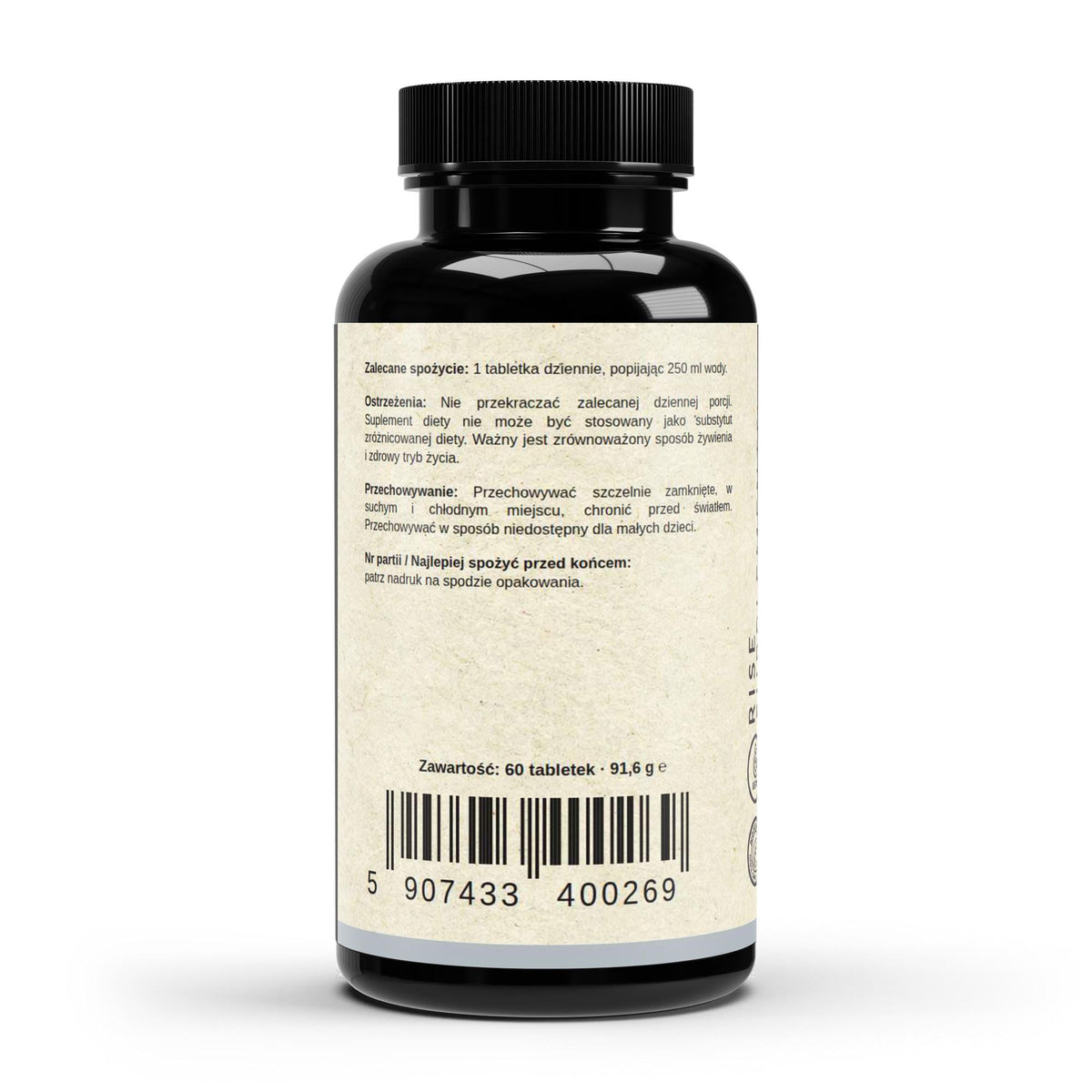Magnez Kompleks 4 formy 200 mg 60 tabletek — etykieta ze składem