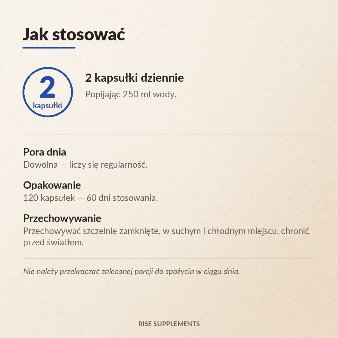Magnez Kompleks 5 form 250 mg + B6 120 kapsułek — jak stosować