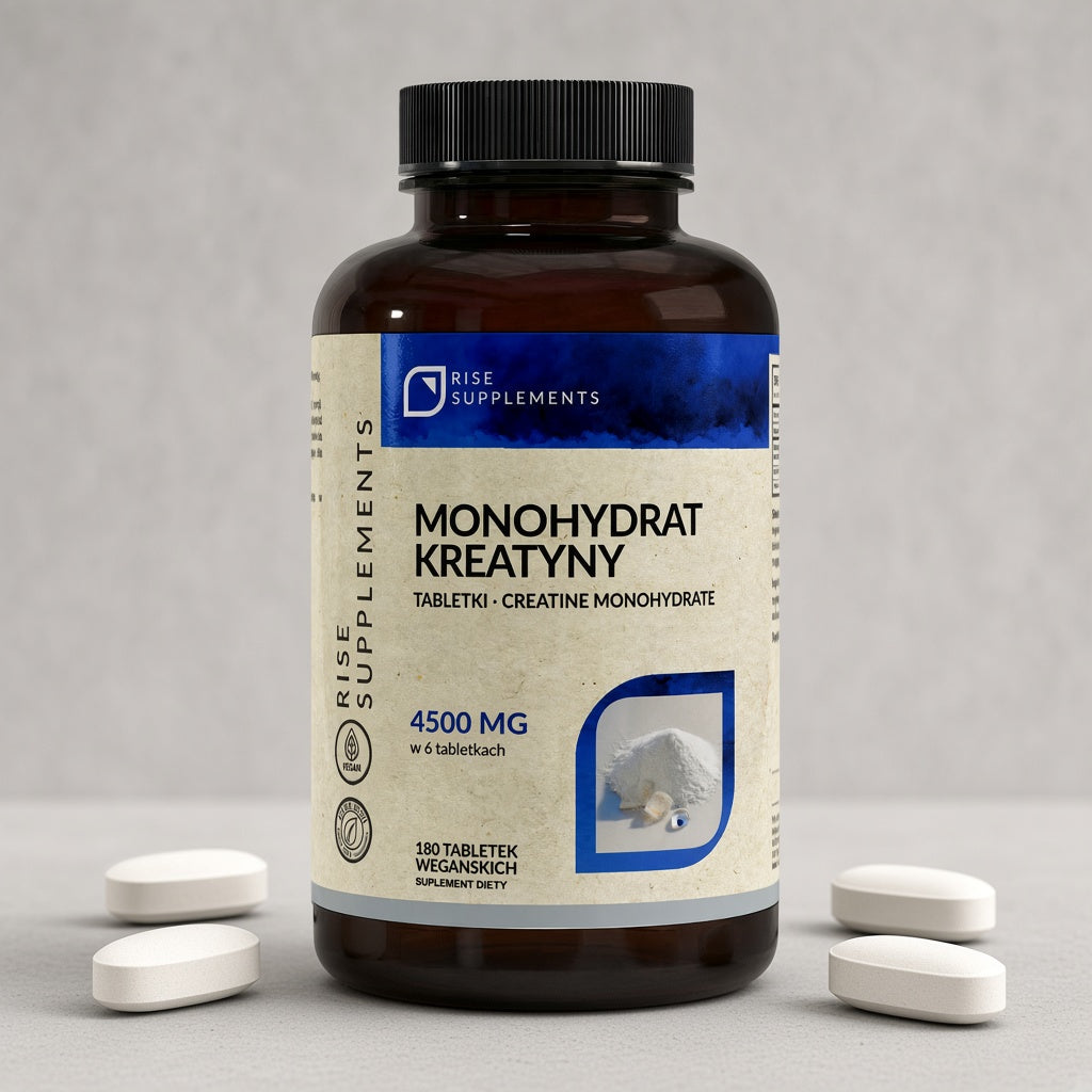 Monohydrat Kreatyny 4500 mg w porcji 180 tabletek – zdjęcie produktu na jasnym tle