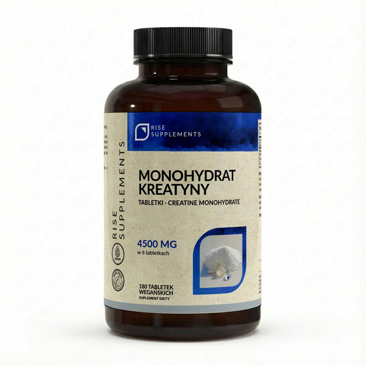 Monohydrat Kreatyny 4500 mg w porcji 180 tabletek – przód opakowania