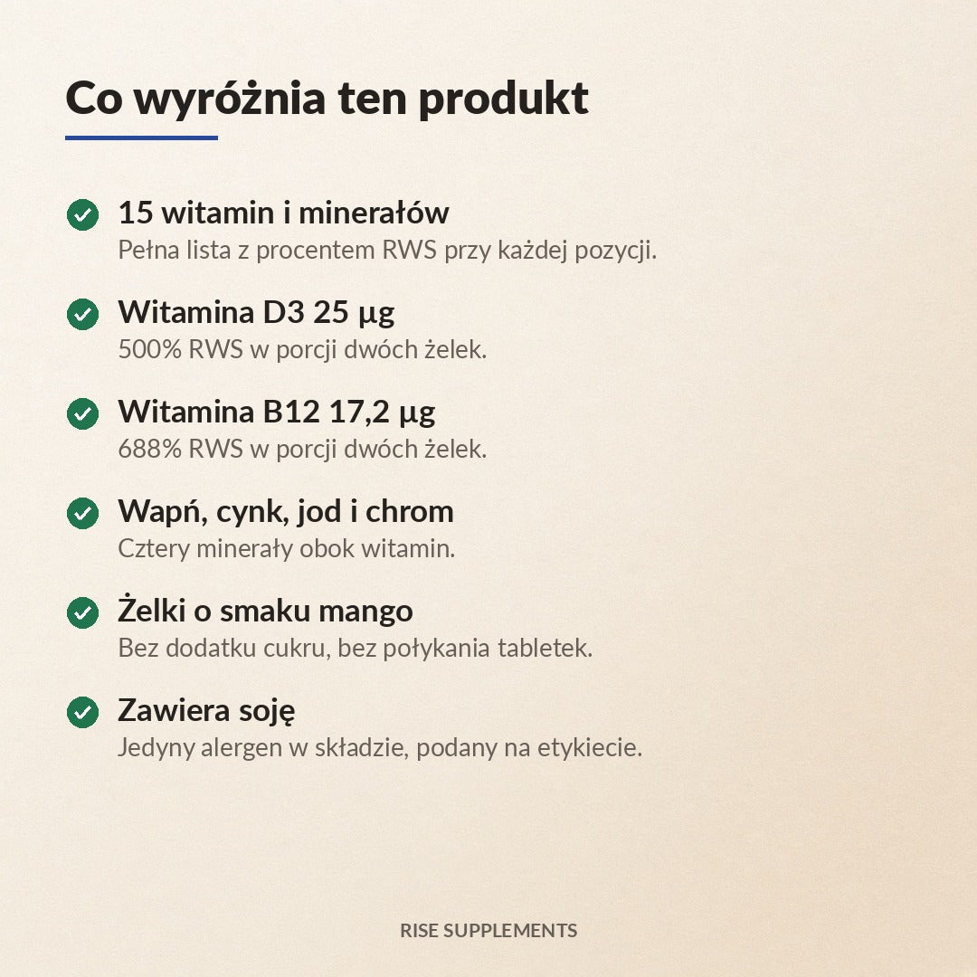 Multiwitamina + Minerały żelki 60 szt. — co wyróżnia produkt
