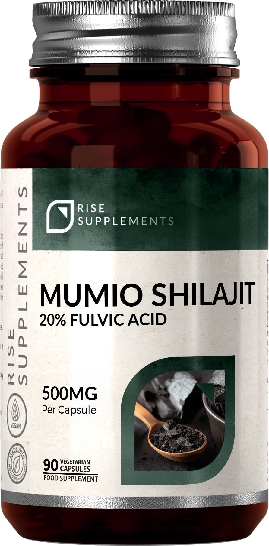 Mumio Shilajit 500mg 20% kwasów fulwowych - 90 Kapsułek - Rise Supplements
