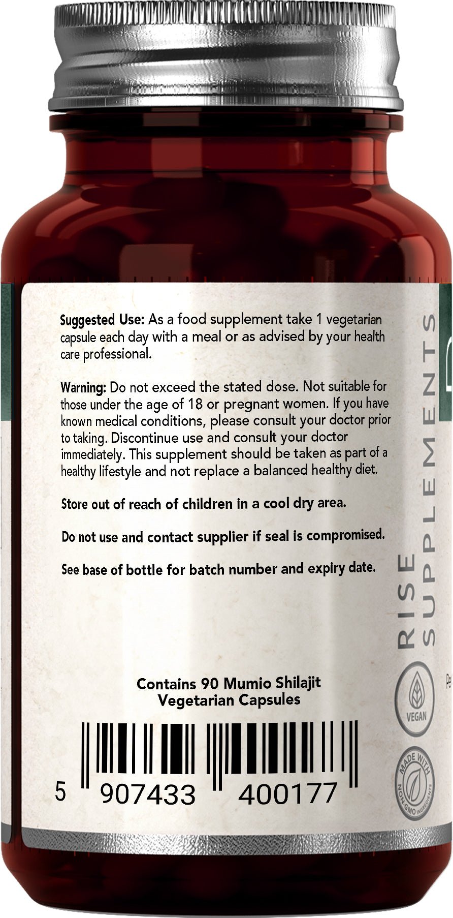 Mumio Shilajit 500mg 20% kwasów fulwowych - 90 Kapsułek - Rise Supplements