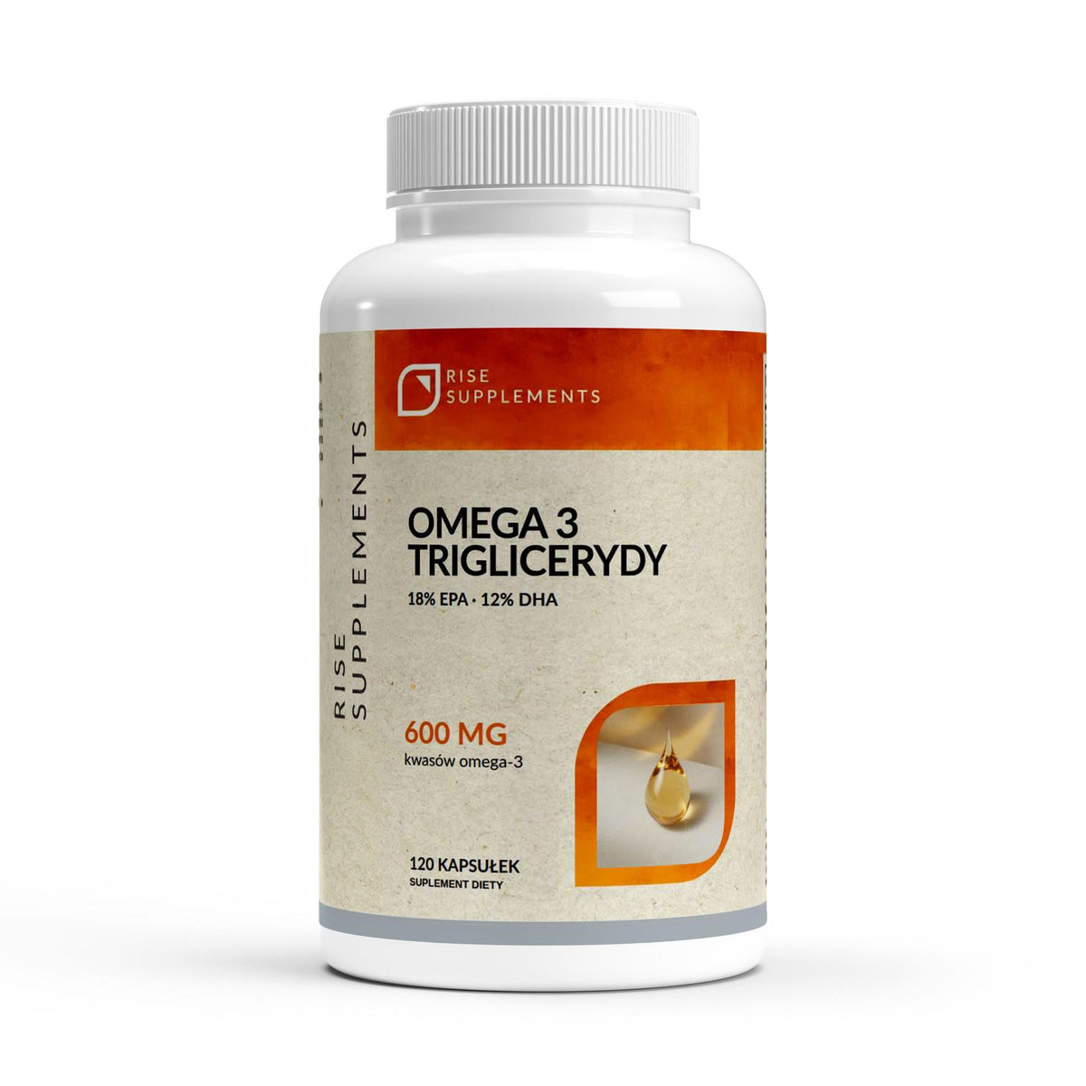 Omega-3 Trójglicerydy 18/12 EPA 360 mg DHA 240 mg 120 kapsułek - Rise Supplements