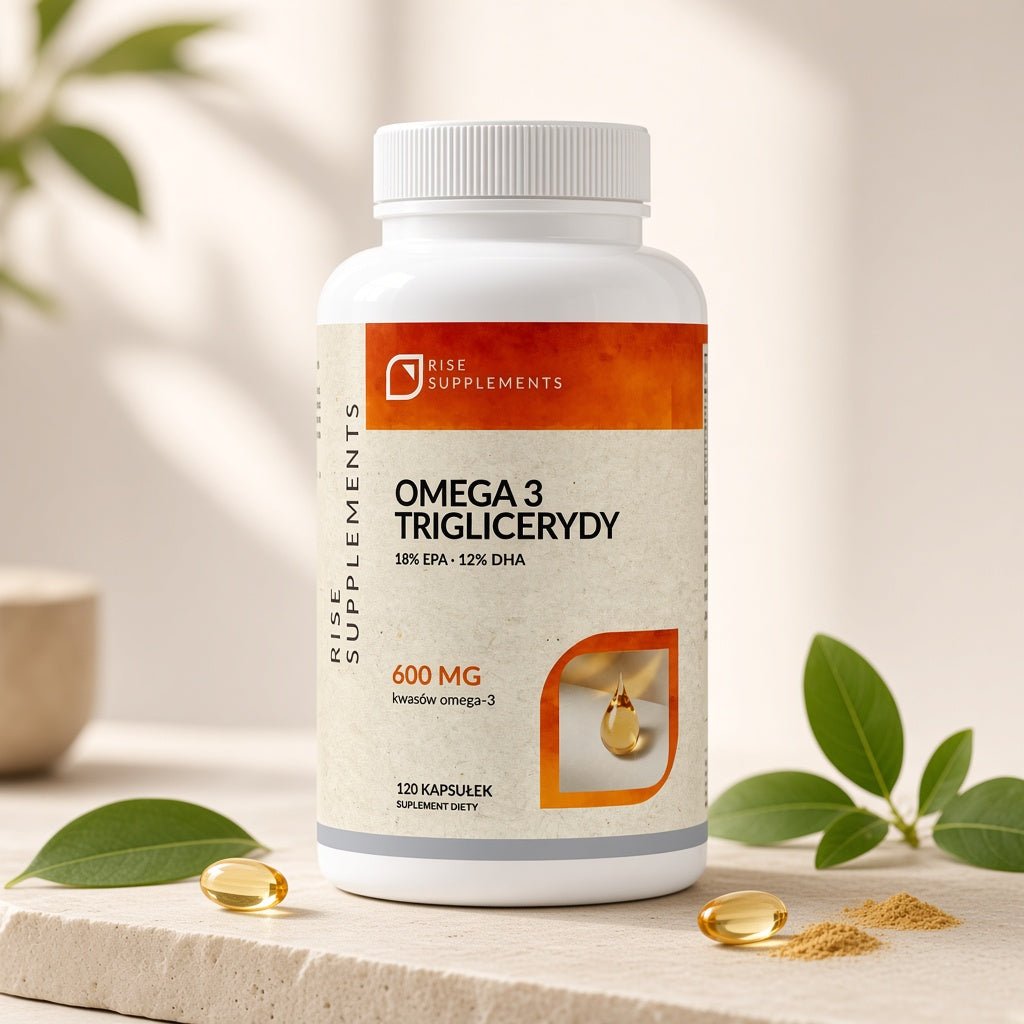 Omega-3 Trójglicerydy 18/12 EPA 360 mg DHA 240 mg 120 kapsułek - Rise Supplements