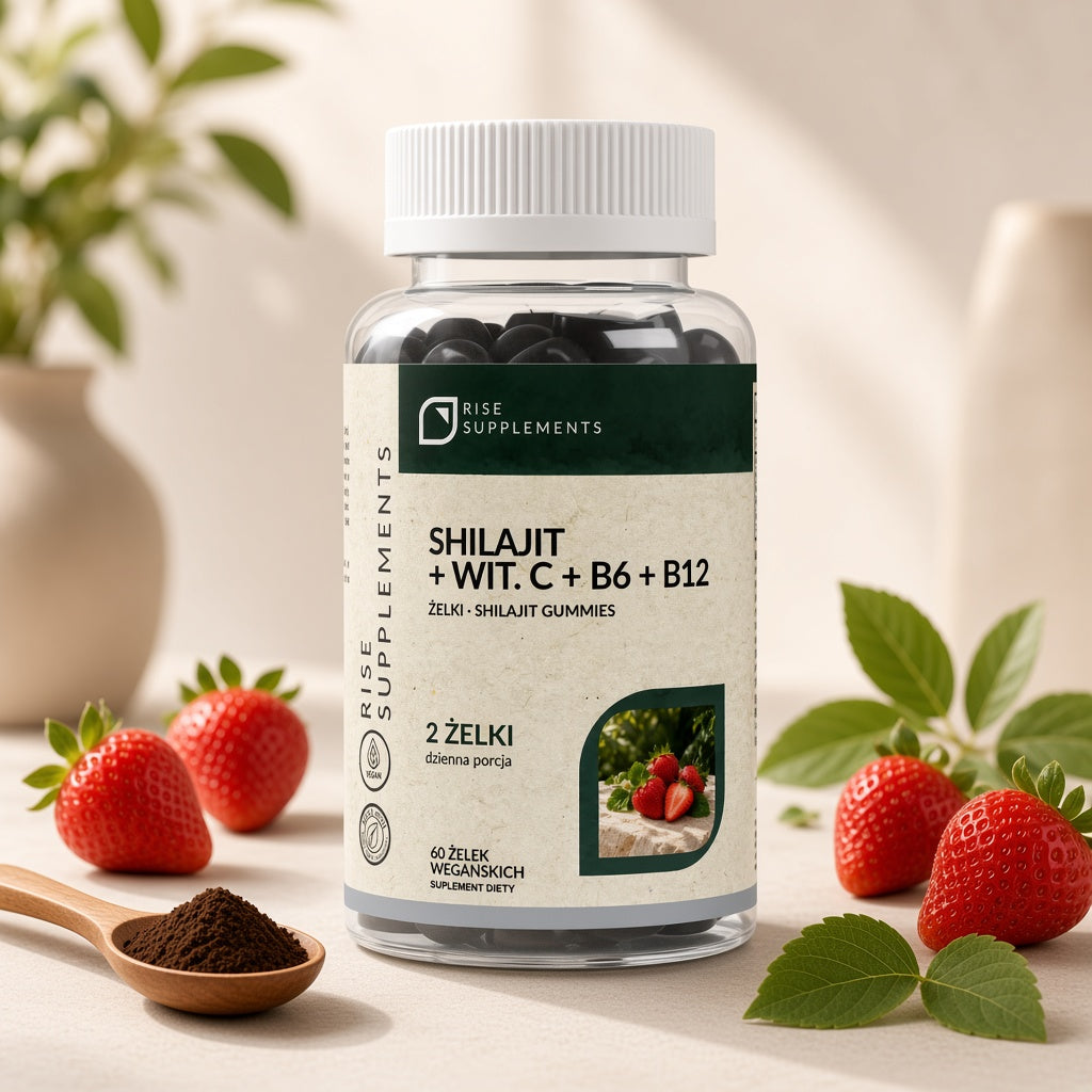 Shilajit 700 mg żelki 60 szt. + C, B6, B12 — zdjęcie główne