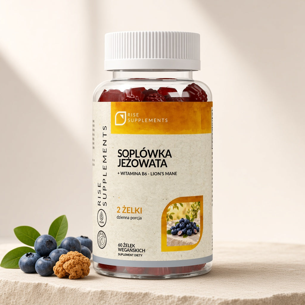 Soplówka Jeżowata (Lion's Mane) + B6 żelki 60 szt. — zdjęcie główne