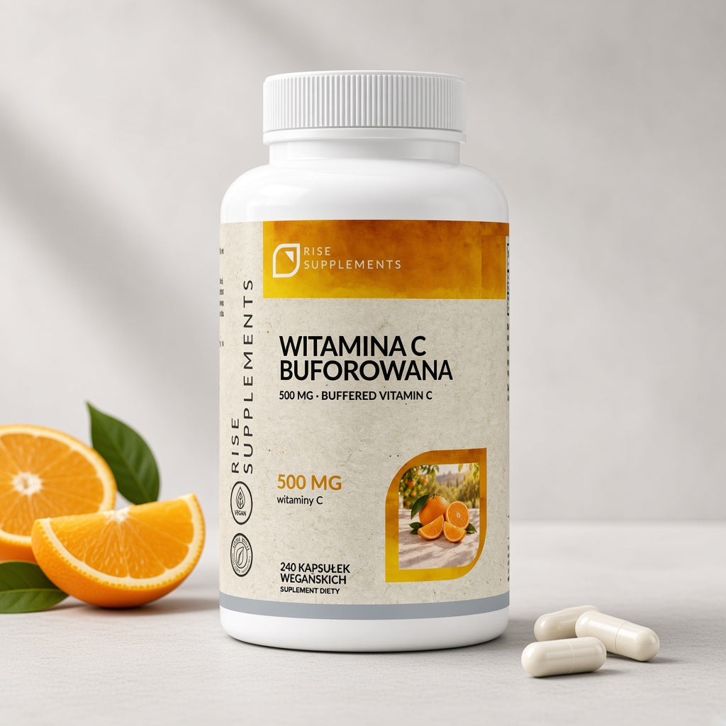 Witamina C buforowana 500 mg 240 kapsułek — zdjęcie produktu na jasnym tle