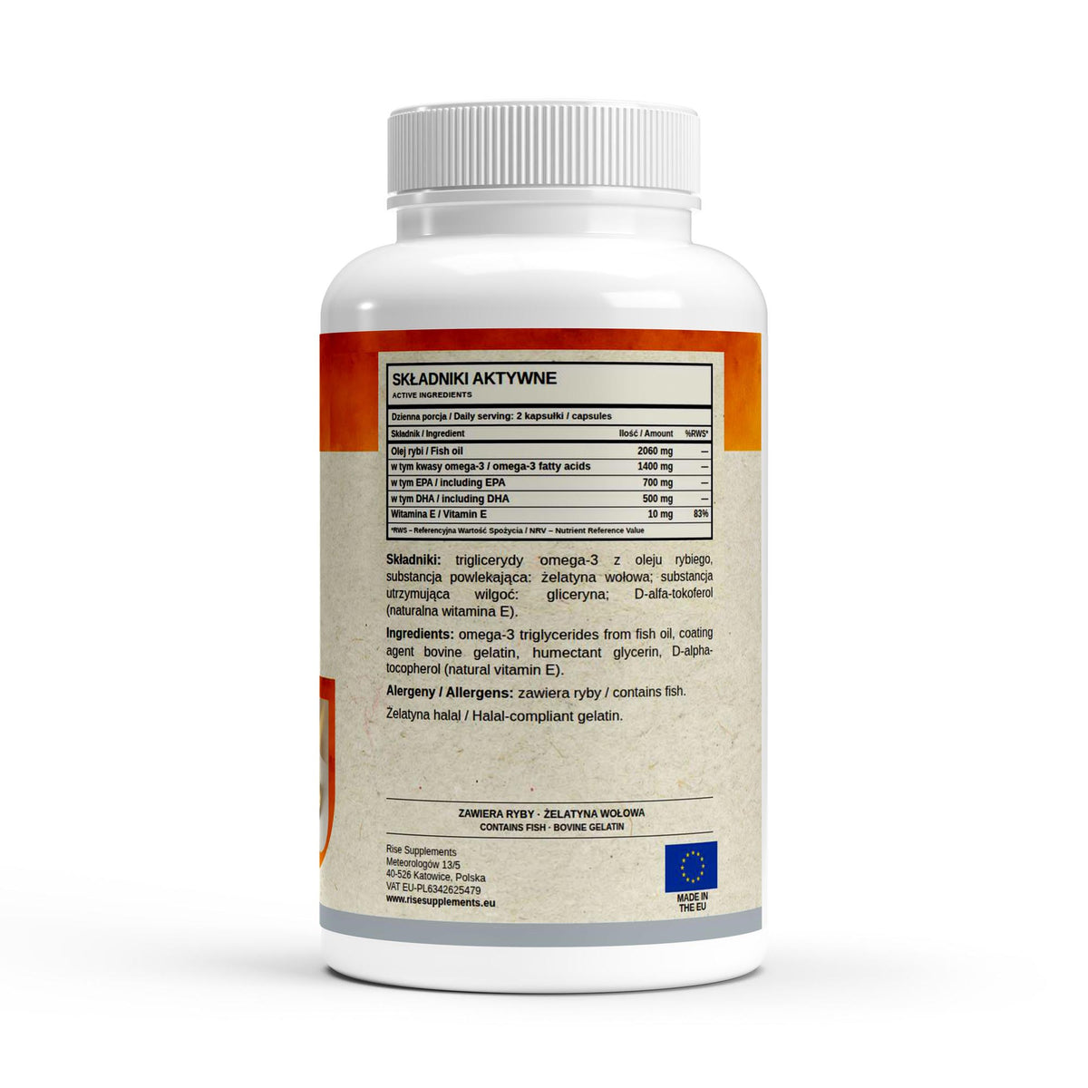 Witamina C buforowana 500 mg 240 kapsułek — bok opakowania